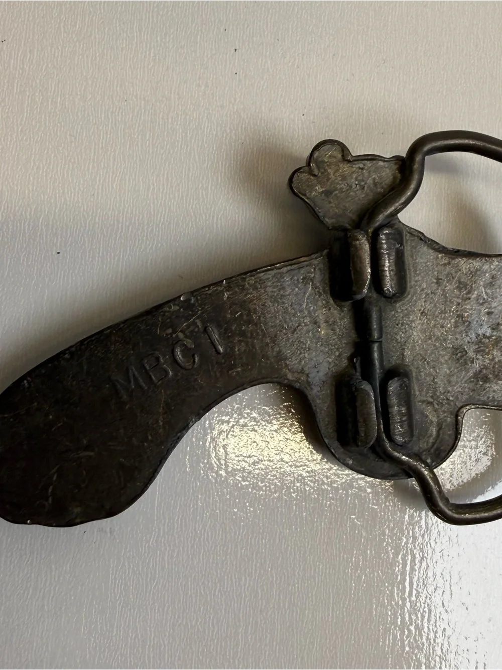 Civil War Flintlock Antique Pistol Gun Black Powder 1970s Vintage Belt Buckle